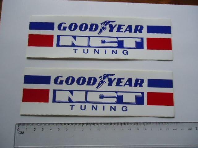 sticker oud GOODYEAR NCT tuning auto race motor groot 2 x, Verzamelen, Stickers, Zo goed als nieuw, Bedrijf of Vereniging, Verzenden