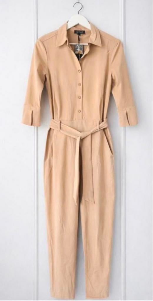 Mi Piace Travelstof jumpsuit Kleur: Camel XS S of M, Kleding | Dames, Jumpsuits, Ophalen of Verzenden, Nieuw, Maat 36 (S), Bruin