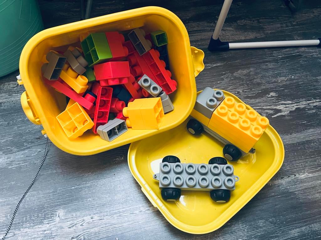 Cocomelon bouwblokken in opbergcontainer, Kinderen en Baby's, Ophalen of Verzenden, Gebruikt, Overige merken