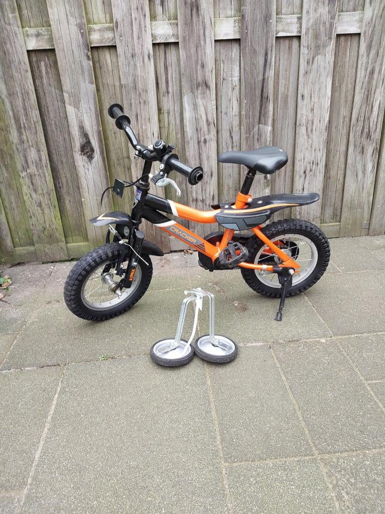 Kinderfiets met zij wielen cracker alpine 12 inch, Fietsen en Brommers, Ophalen, Zo goed als nieuw, Minder dan 16 inch, Cracker alpina