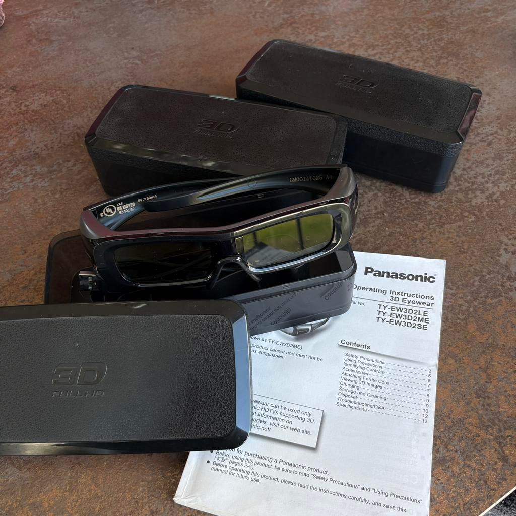 Pansonic 3D brillen voor TV HDTV 3 stuks, Ophalen of Verzenden, Zo goed als nieuw