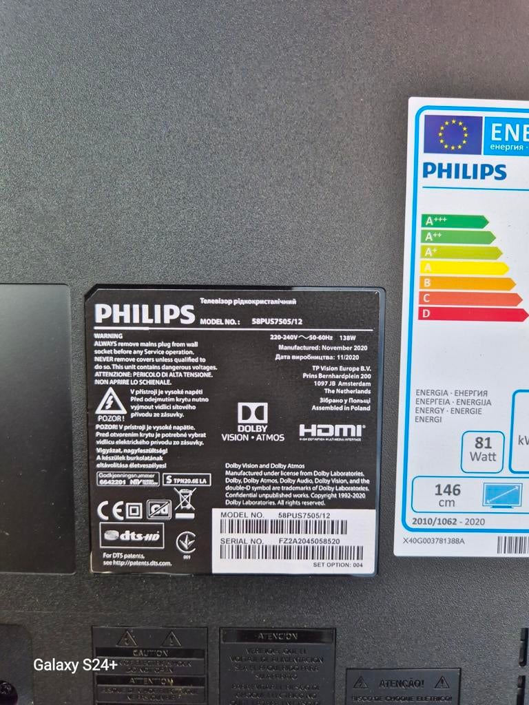 Philips 58PUS7505/12 Mainboard - Zo goed als nieuw, Ophalen, Philips, LED, Zo goed als nieuw
