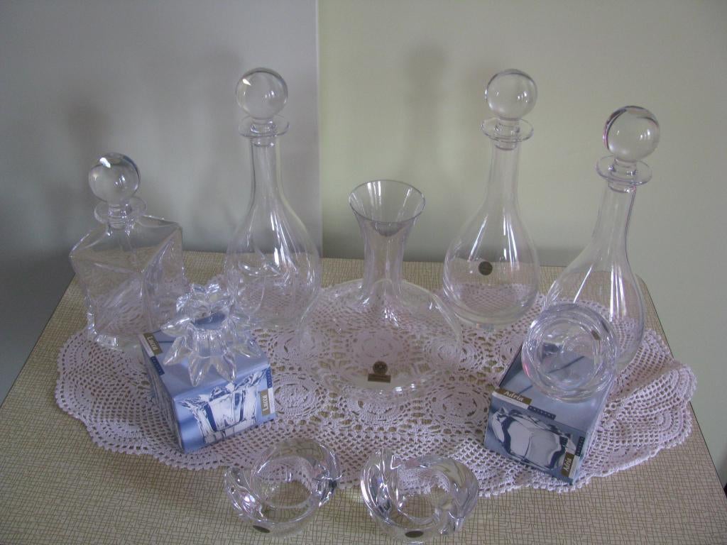 Kristal * in TOP conditie * 4 x sfeerlicht & 5 x karaf *, Antiek en Kunst, Antiek | Glas en Kristal, Ophalen of Verzenden