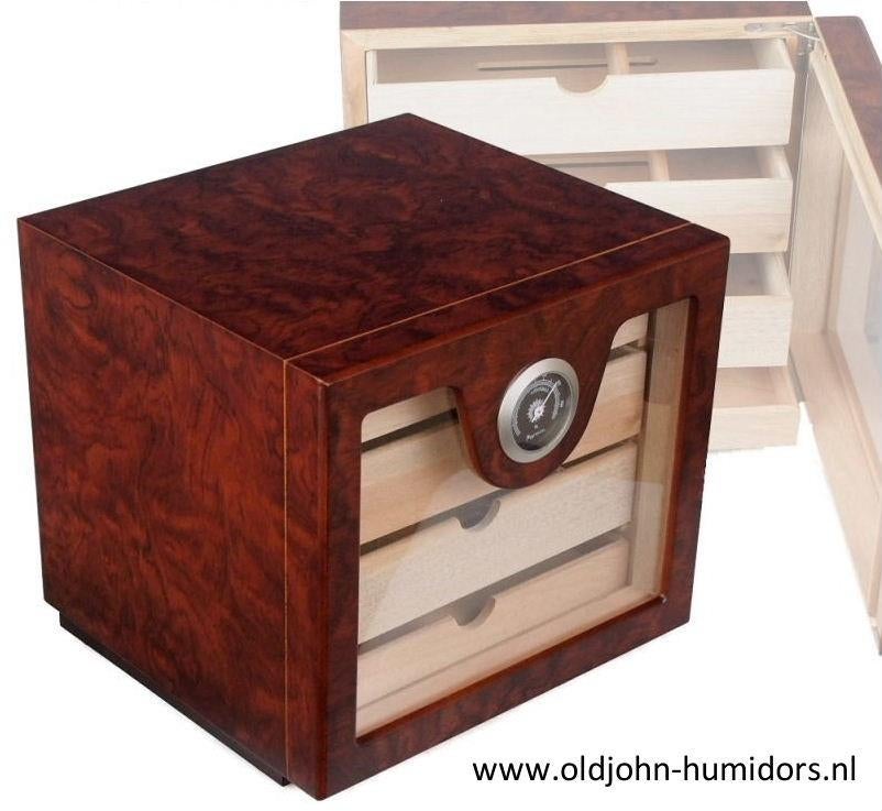ANGELO KABINET HUMIDOR 4 LADEN ACRYLPOLYMEER 100 SIGAREN h81, Verzenden, Nieuw, Tabaksdoos of Verpakking