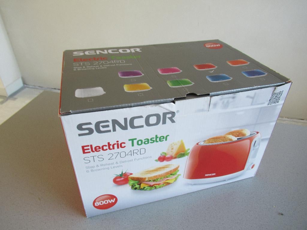NIEUWE Elektrische Sencor Design Broodrooster Toaster Rood, Ophalen of Verzenden, Nieuw