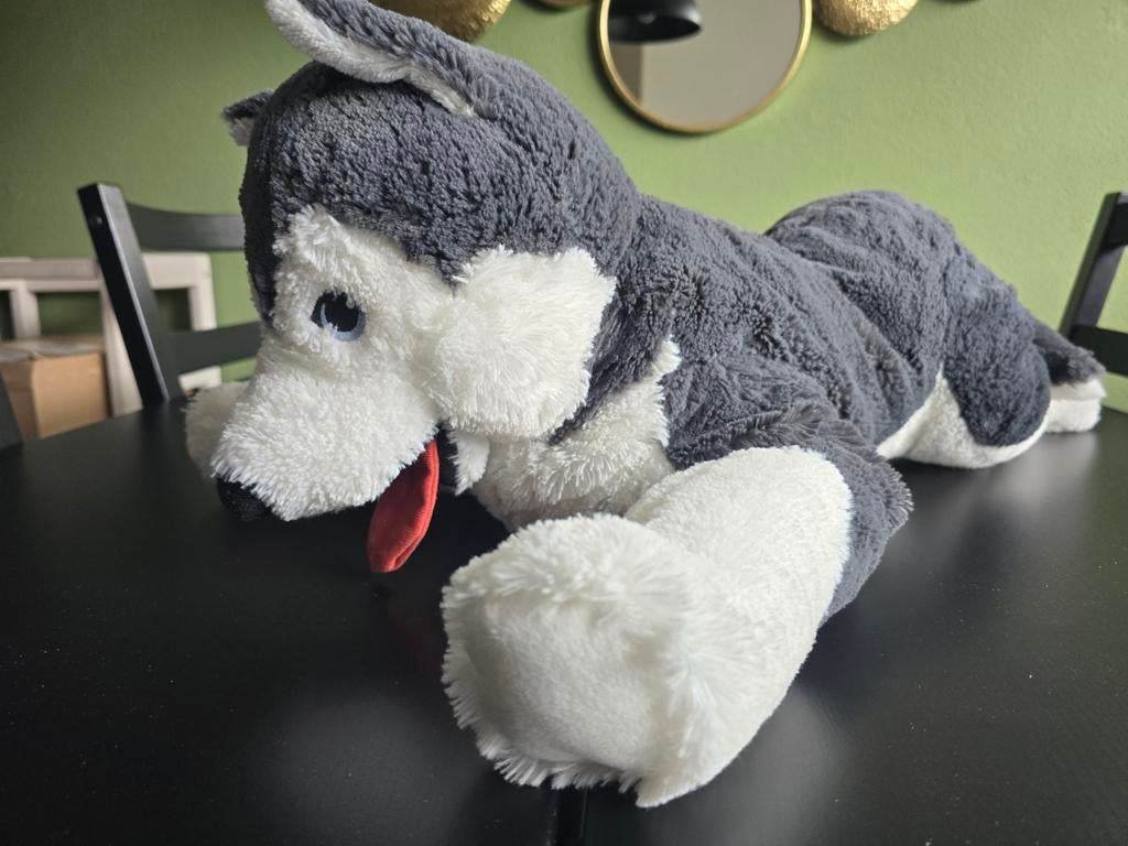 Grote Husky knuffel. Netjes en schoon €2,-, Ophalen, Zo goed als nieuw, Overige typen