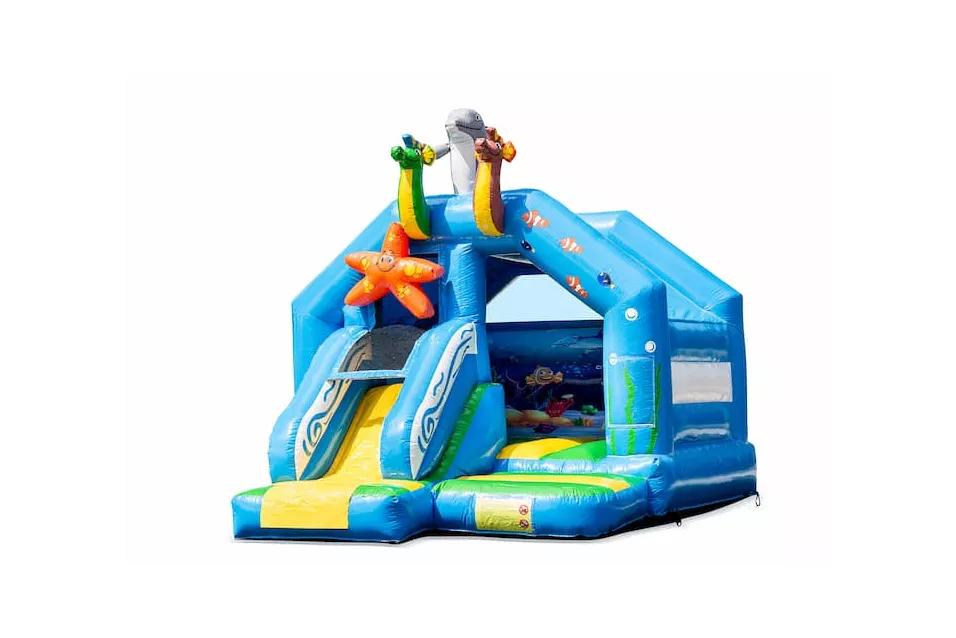 Ocean Springkussen met Glijbaan, Hobby en Vrije tijd, Feestartikelen | Verhuur, Zo goed als nieuw, Verjaardag, Ophalen of Verzenden