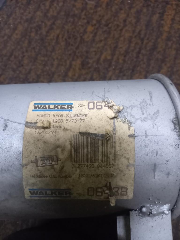 Nieuwe achterdemper Honda Civic 1200 (1973-1977), Auto-onderdelen, Uitlaatsystemen, Ophalen, Nieuw, Honda