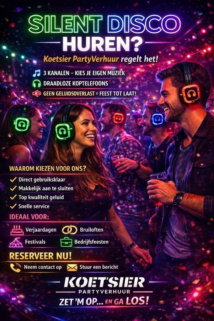 Silent Disco Verhuur, Ophalen of Verzenden, Zo goed als nieuw, Overige
