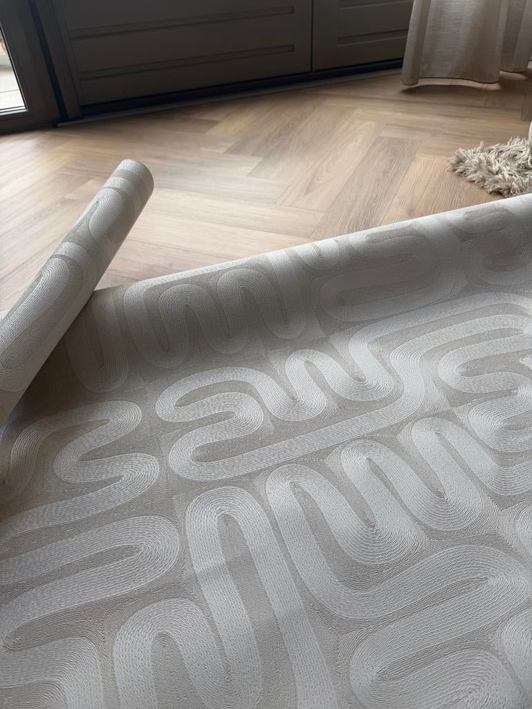 Arte Sarana Behang - 7,5 meter, Huis en Inrichting, Ophalen, Minder dan 10 m², Beige