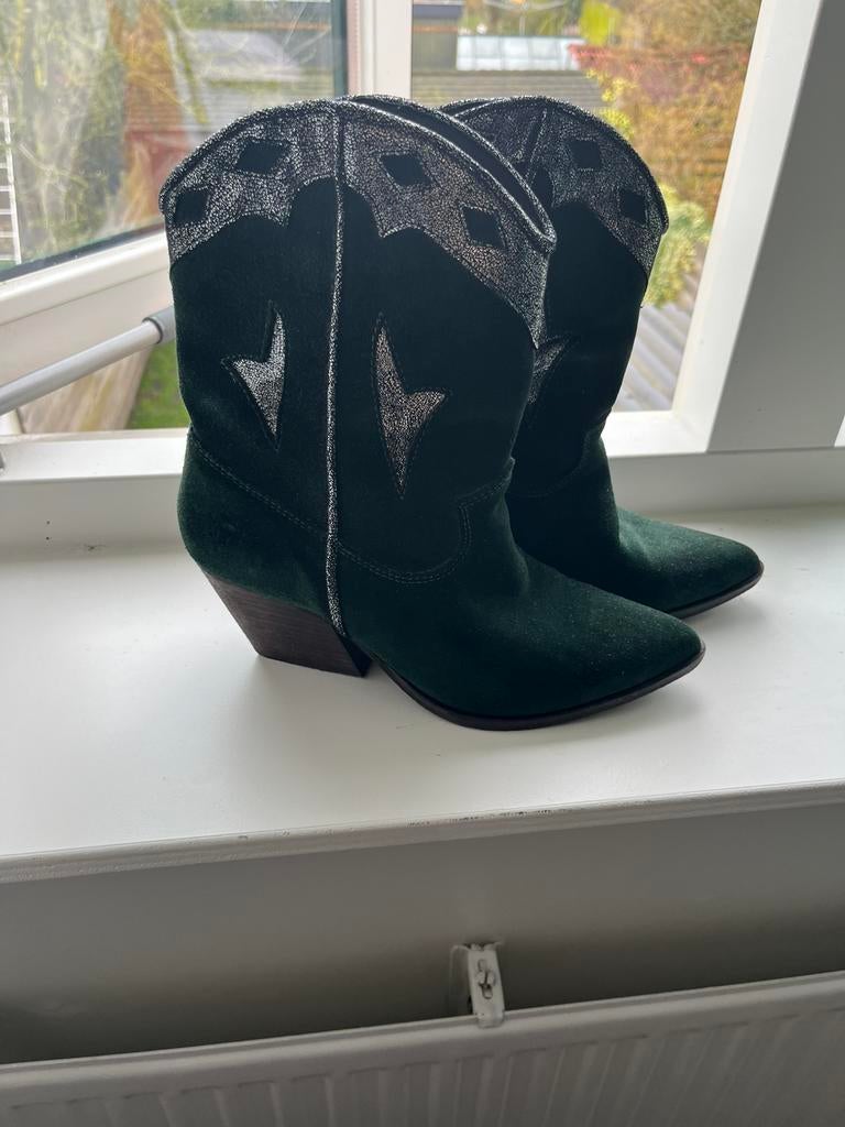 Groene cowboy laarzen., Ophalen of Verzenden, Zo goed als nieuw, Groen, Hoge laarzen