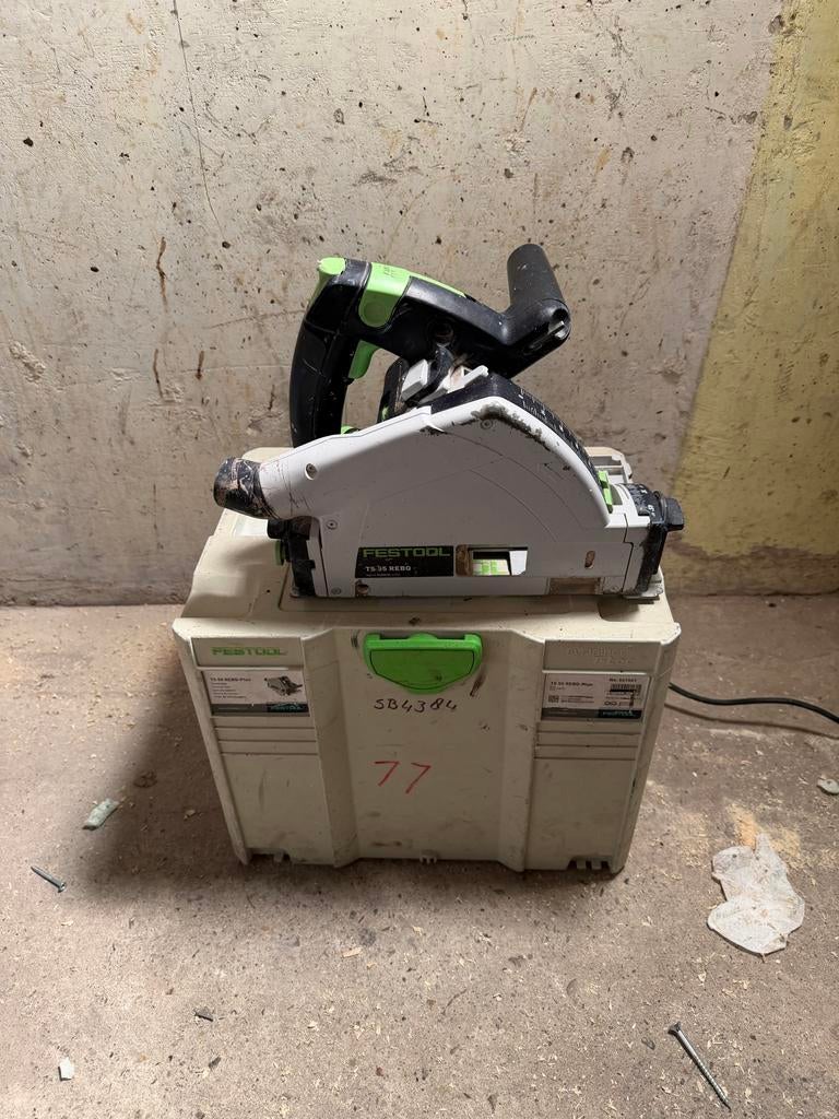 Festool TS 55 REBQ Invalzaag - in Systainer, Gebruikt, Invalzaag, Ophalen of Verzenden, 30 tot 70 mm