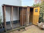 Ruime houten volière met nachthok en opbergruimte!, Ophalen, Gebruikt, Hout, Volière