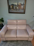 Echte rundleer elektrische 2-zits bank., Huis en Inrichting, Banken | Bankstellen, Ophalen, 75 tot 100 cm