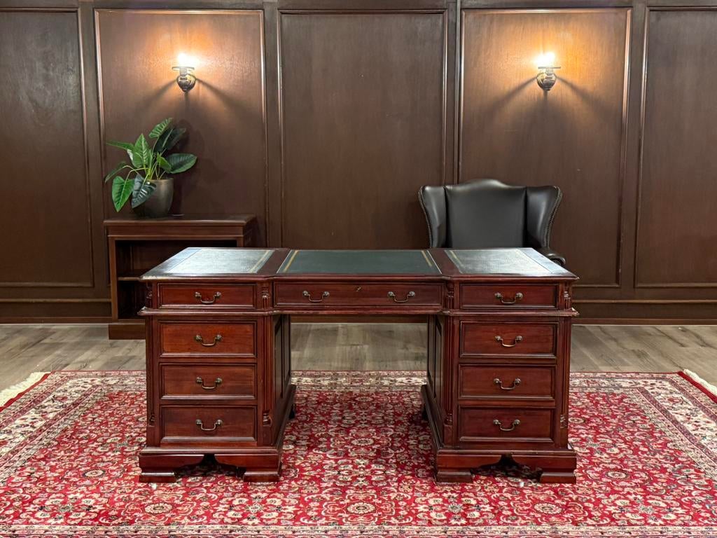 Klassiek Engels bureau #656, Huis en Inrichting, Bureaus, Hout, 93 cm, Bruin, Ophalen of Verzenden