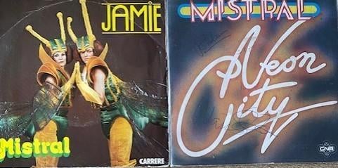 Mistral	Neon city	1978-handtekeningen Robbie+Mariska Veres, Cd's en Dvd's, Vinyl Singles, Zo goed als nieuw, Beschermende buitenhoes