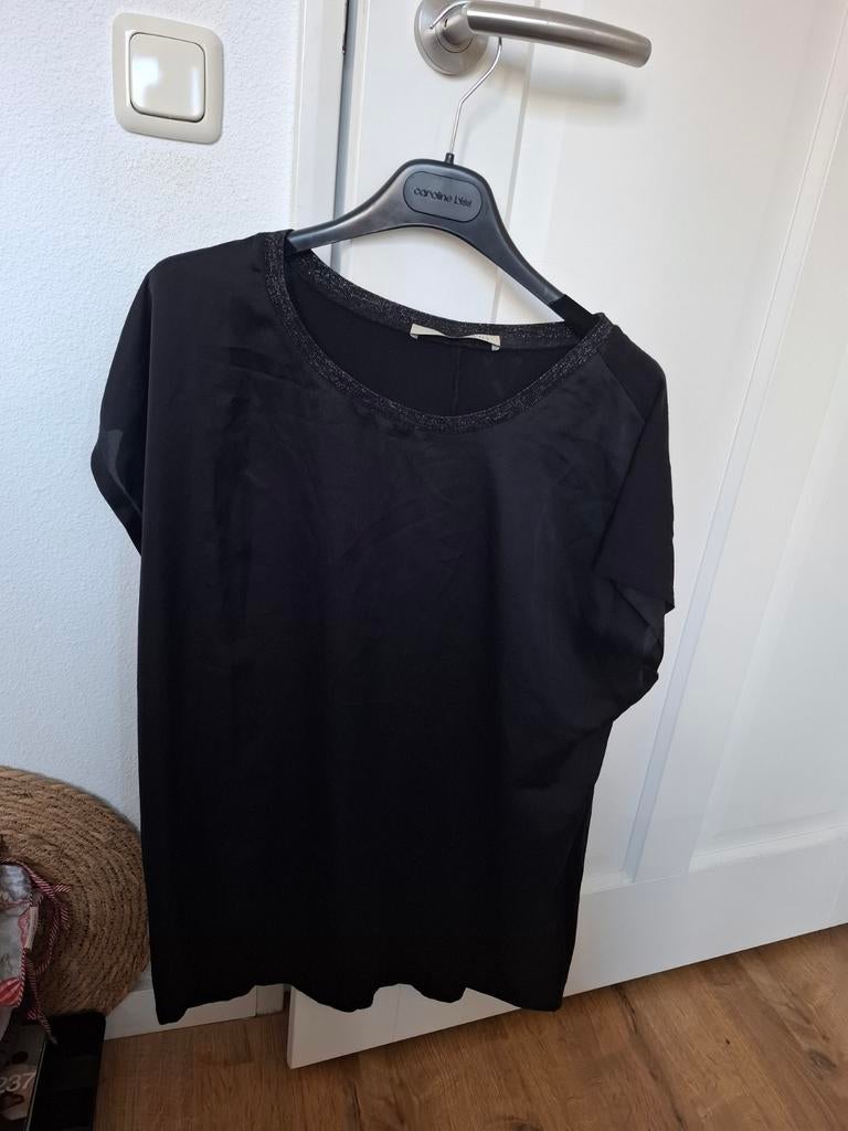 Top glitterhals - Oui maat 42, Zwart, Maat 42/44 (L), Ophalen of Verzenden, Zo goed als nieuw