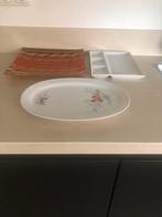 Vintage serveerschaal met bladmotief, Ophalen of Verzenden