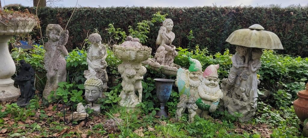 Betonnen tuinbeelden, ornamenten en bakken, Tuin en Terras, Ophalen, Gebruikt, Beton