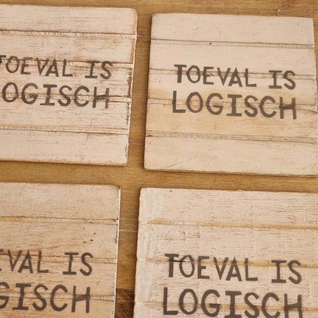 Houten Onderzetters 10x10 cm - Set van 4, Ophalen of Verzenden, Nieuw, Glas of Kopje