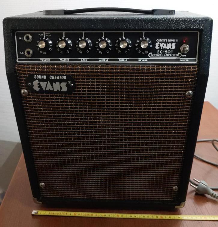Evans EG-201 Solid State Gitaarversterker 20W Reverb Jaren ', Muziek en Instrumenten, Versterkers | Bas en Gitaar, Gebruikt, Gitaar