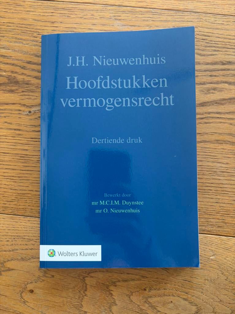 Hoofdstukken vermogensrecht Dertiende druk, Boeken, Studieboeken en Cursussen, Ophalen of Verzenden, Alpha, Zo goed als nieuw