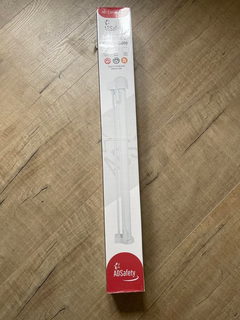 ADSafety Oprolbaar Veiligheidshekje - Wit (150cm), Overige materialen, Nieuw, Oprolhekje, Ophalen of Verzenden