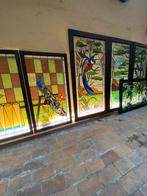 glas in lood ramen uit verzameling, Ophalen, Gebruikt, Minder dan 80 cm, Minder dan 80 cm