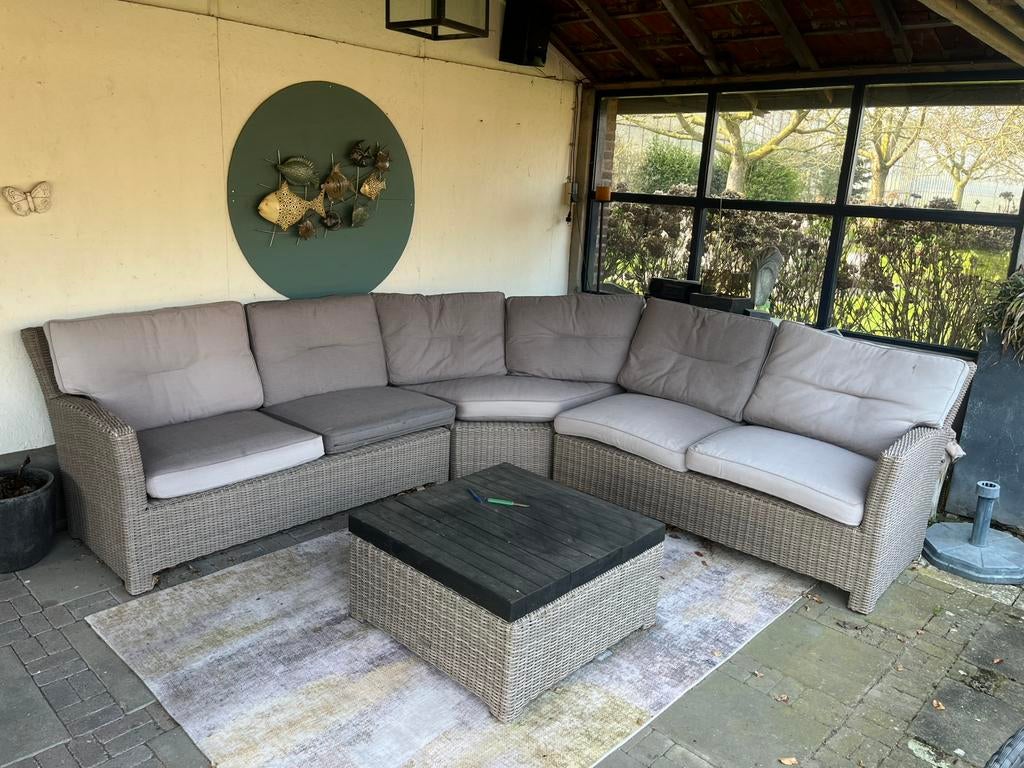 Loungebank set, Ophalen, Zo goed als nieuw, Kunststof, Loungeset