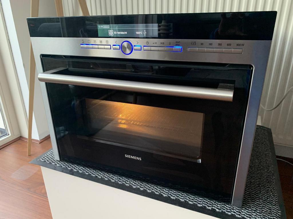 LUXE SIEMENS COMBI OVEN MAGENTRON EN GRILL EN ZELFREINIGING, Ophalen, Zo goed als nieuw, 60 cm of meer, 45 tot 60 cm