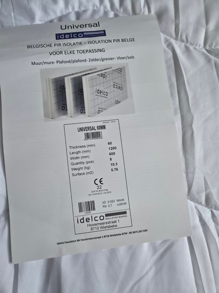 5 pir platen 60mm dik, Ophalen