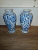 Set van 2 Oude Chinese Vazen - Blauw en Wit Porselein, Ophalen of Verzenden