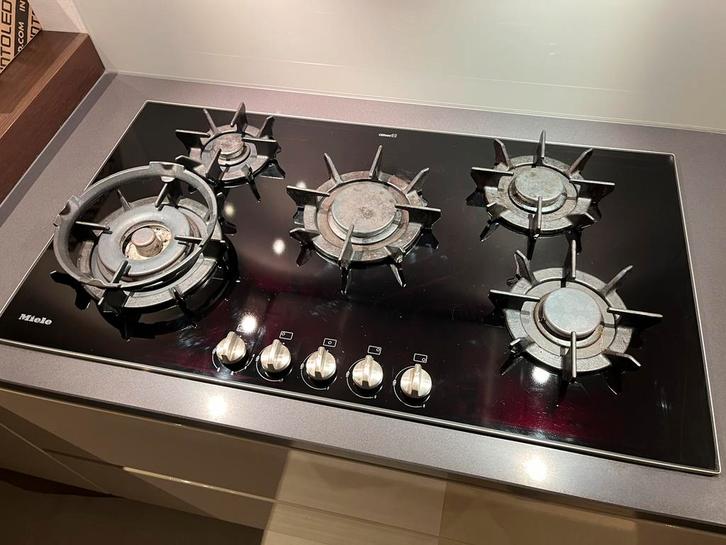 5 pits gaskookplaat MIELE, Witgoed en Apparatuur, Kookplaten, Gebruikt, Inbouw, Gas, 5 kookzones of meer, Ophalen