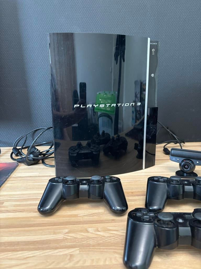 Playstation 3 40 GB met 3 controllers en Eyetoy camera, Gebruikt, 40 GB, Phat, Ophalen of Verzenden