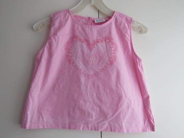 Vintage wijd topje roze met hartjes Barbara Farber mt 140, Kinderen en Baby's, Kinderkleding | Maat 140, Zo goed als nieuw, Meisje