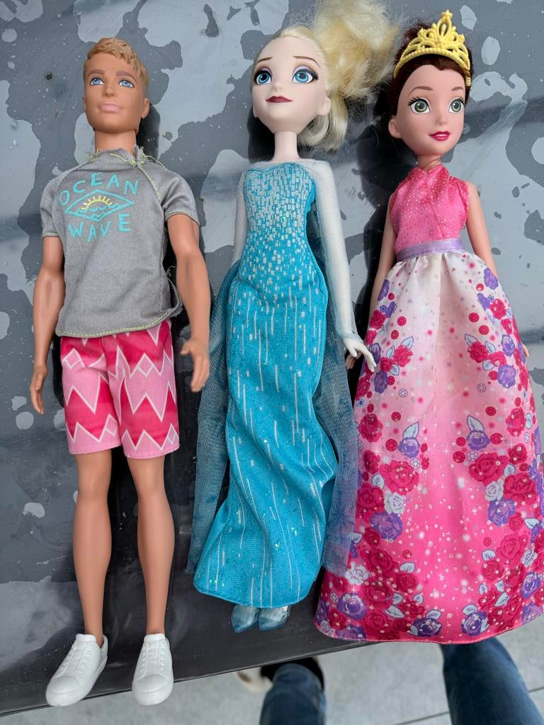 Barbie, Ken en prinses poppen set, Kinderen en Baby's, Speelgoed | Poppen, Ophalen of Verzenden, Gebruikt, Barbie
