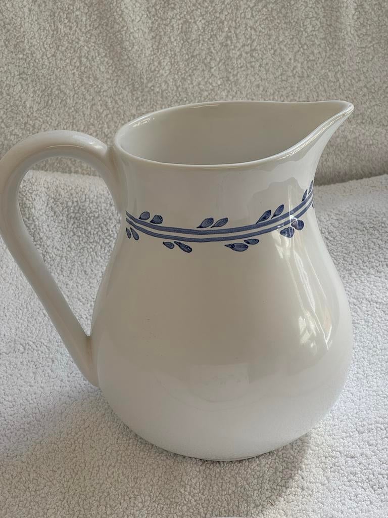 Vintage Wasstel: Waterkan en Waskom met Blauw Decor, Antiek en Kunst, Ophalen of Verzenden