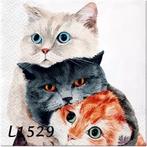 Servetten decoupage/bullet journal * katten L1529, Verzenden, Nieuw, Materiaal