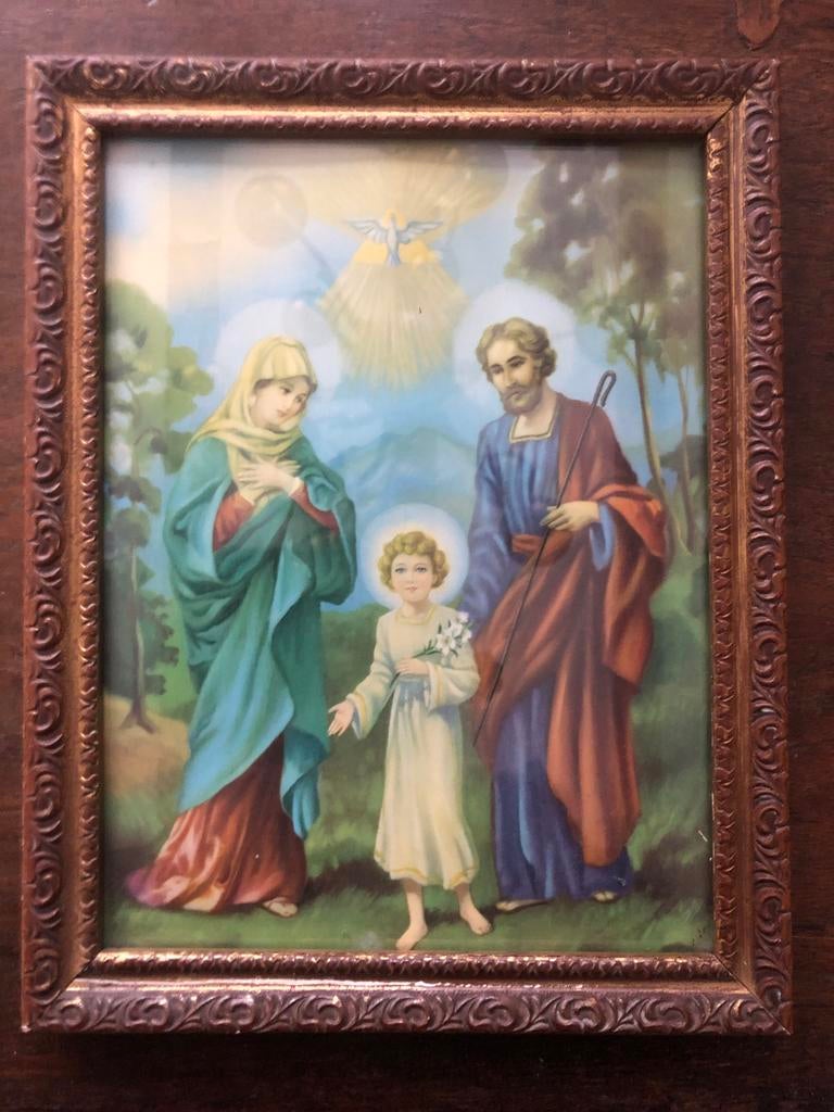 Oude Religieuze Afbeelding van de Heilige Familie, Ophalen of Verzenden, Zo goed als nieuw, Kaart of Prent, Christendom | Katholiek