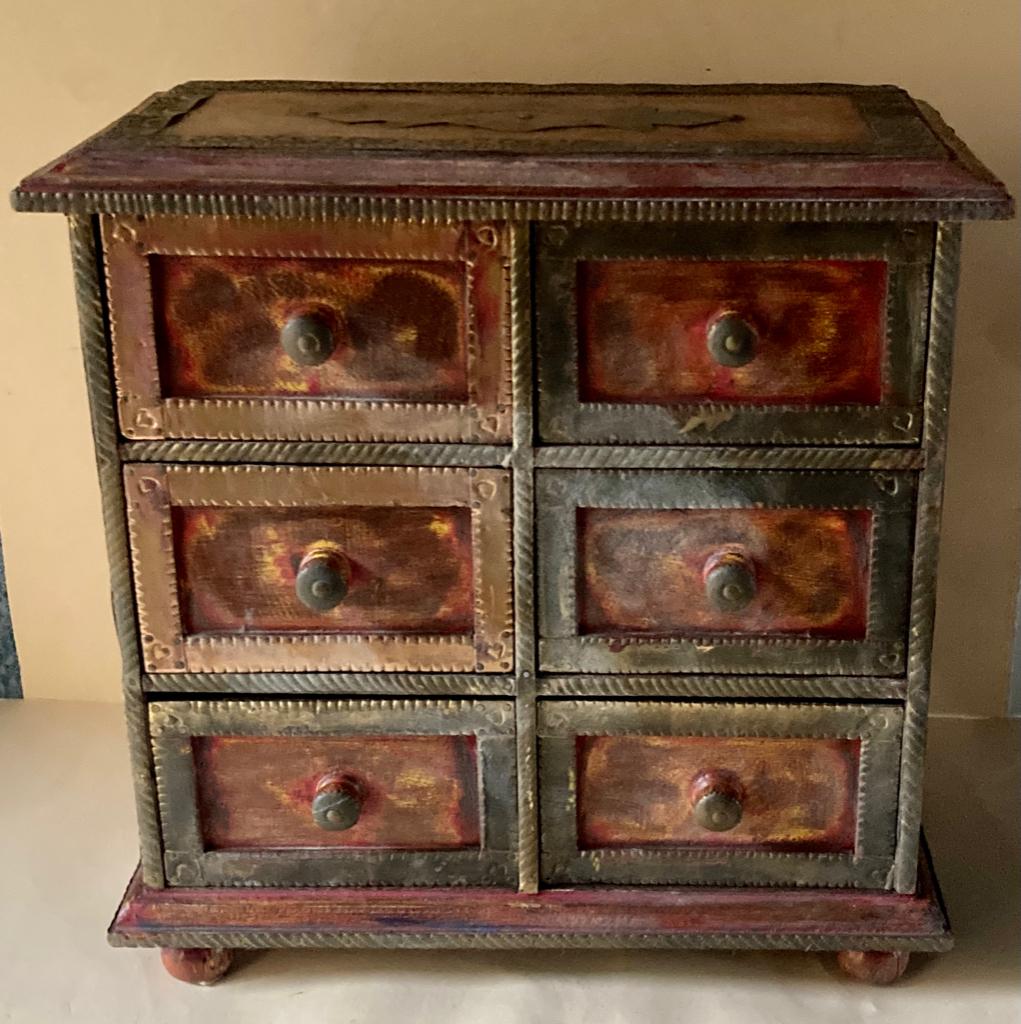 Laden kastje met koper beslag, Ophalen of Verzenden