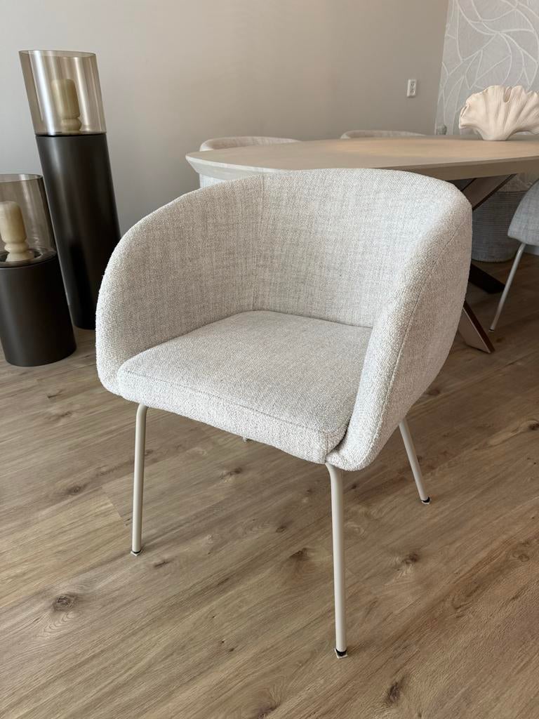 Woood Noëlle eetkamerstoelen gemêleerd beige (4 stuks), Overige kleuren, Ophalen of Verzenden, Zo goed als nieuw, Vier