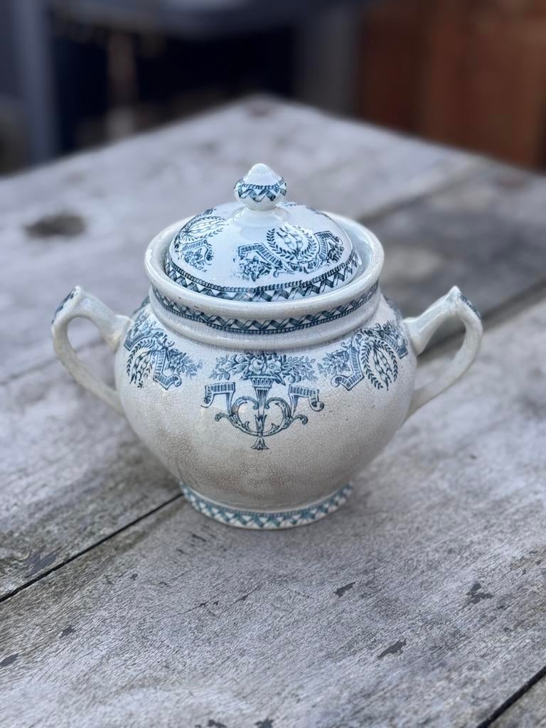 Oude franse grote suikerpot, Antiek en Kunst, Ophalen of Verzenden