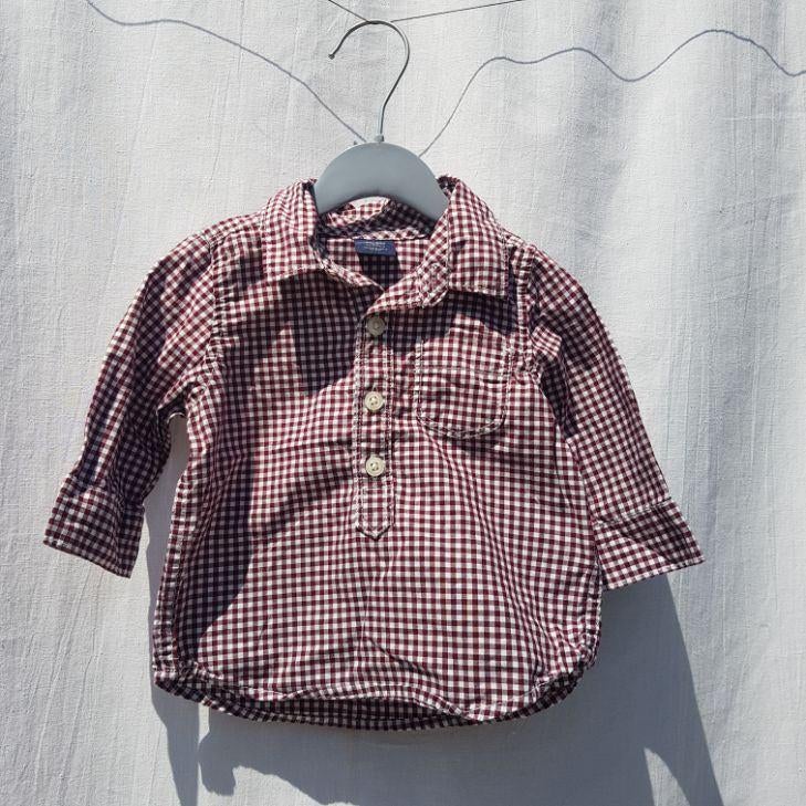Stoer rood geblokt overhemd. Mt 62. Merk baby Gap, Kinderen en Baby's, Babykleding | Maat 62, ., Ophalen of Verzenden, Zo goed als nieuw
