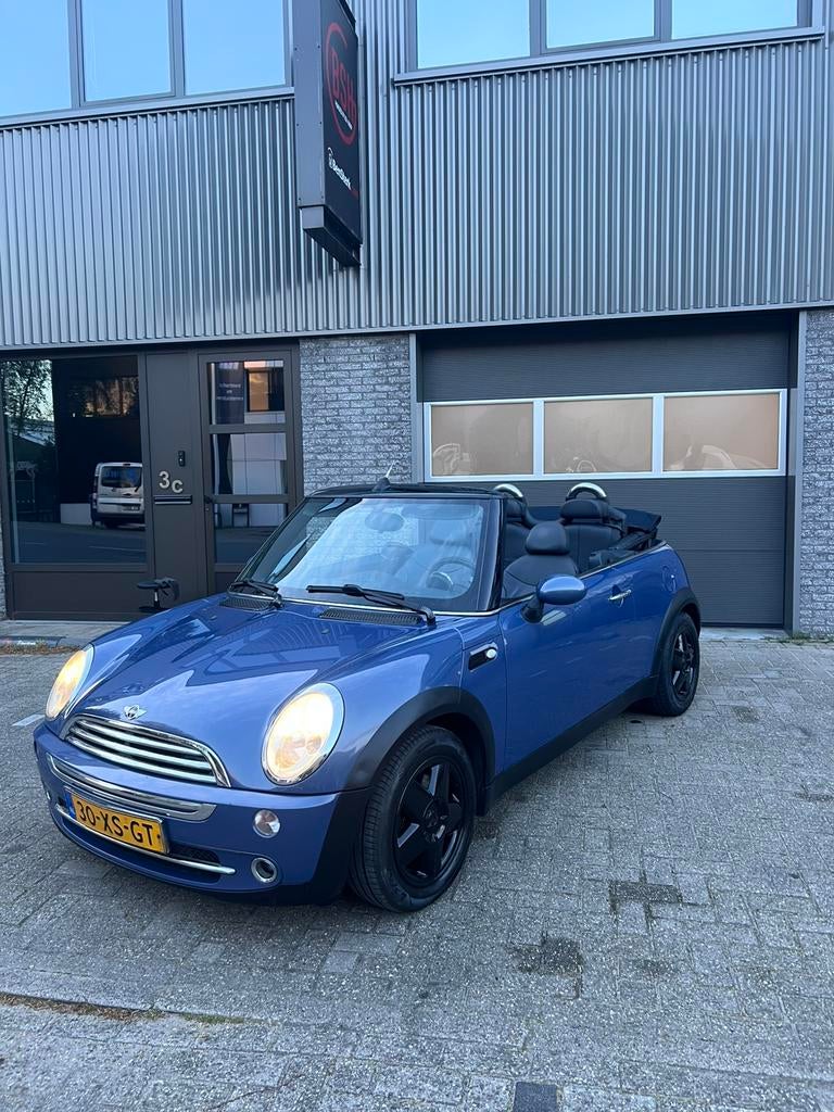 Mini 1.6 16V Cooper Cabrio 2005 Blauw, Auto's, Voorwielaandrijving, 4 cilinders, Cabriolet, Handgeschakeld