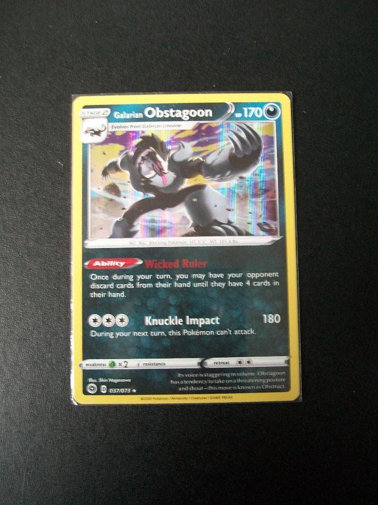 1184: Nieuwe Pokemon Kaart Holo Rare Galarian OBSTAGOON, Verzenden, Nieuw, Losse kaart, Foil