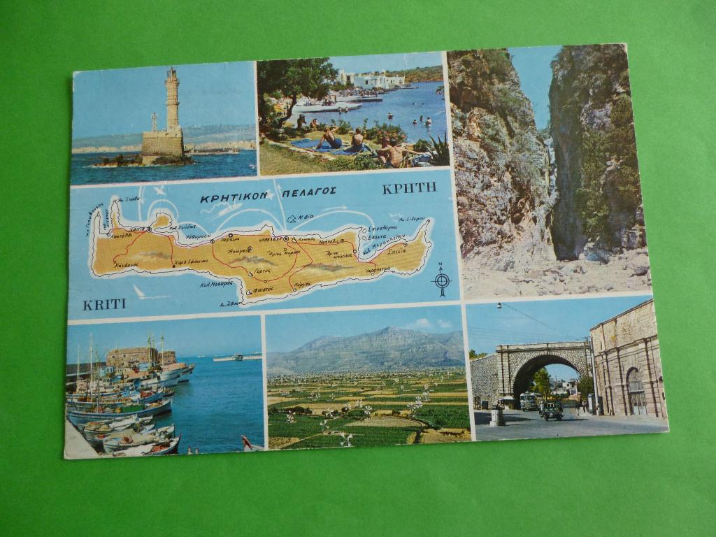 ansichtkaart Kreta Griekenland, Ophalen of Verzenden, 1980 tot heden, Gelopen, Overig Europa