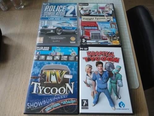 12 cdrom spellen, meest Tycoon games, zie info, Spelcomputers en Games, Gebruikt, Verzenden, Overige genres, 1 speler