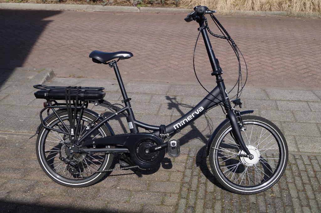 Minerva elektrische vouwfiets (we hebben er 2), Zo goed als nieuw, Minder dan 47 cm, 50 km per accu of meer, Ophalen