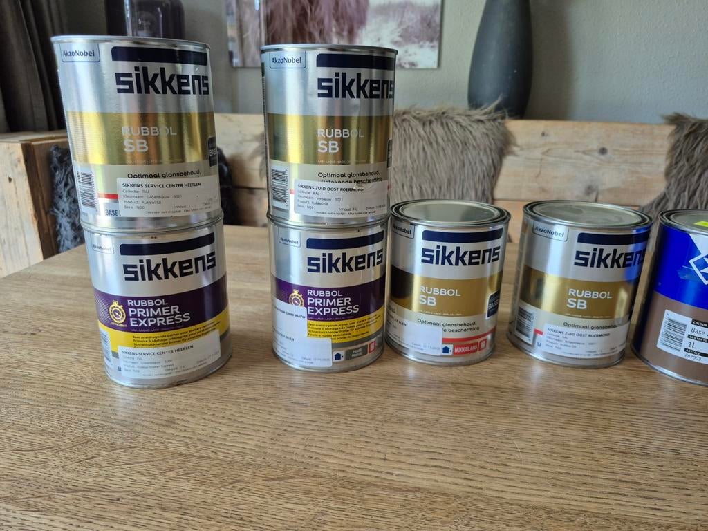 Ongeopende nieuwe potjes verf 1 liter, Nieuw, Ophalen of Verzenden, Verf, Grijs