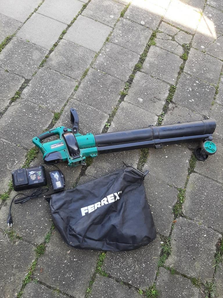 Ferrex 40V Accu Bladblazer/Zuiger met Versnipperfunctie, Tuin en Terras, Ophalen, Gebruikt, Ferrex, Met opvangzak